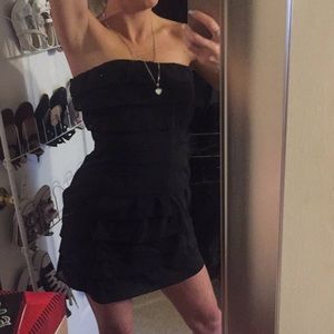 Women’s Guess Black Tiered Dress, Strapless, Small